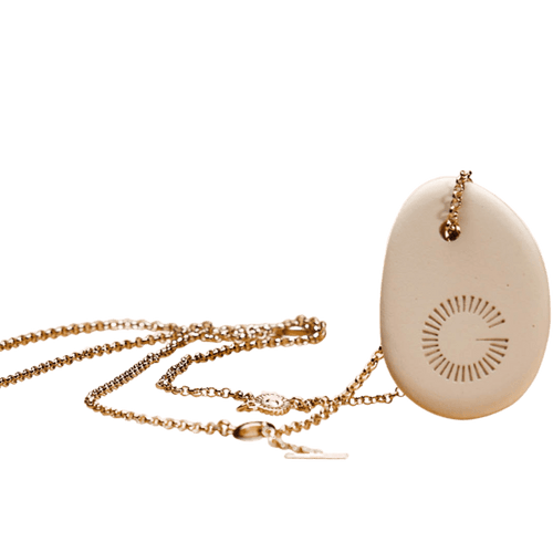 CERAMIC PEBBLE - white/gold