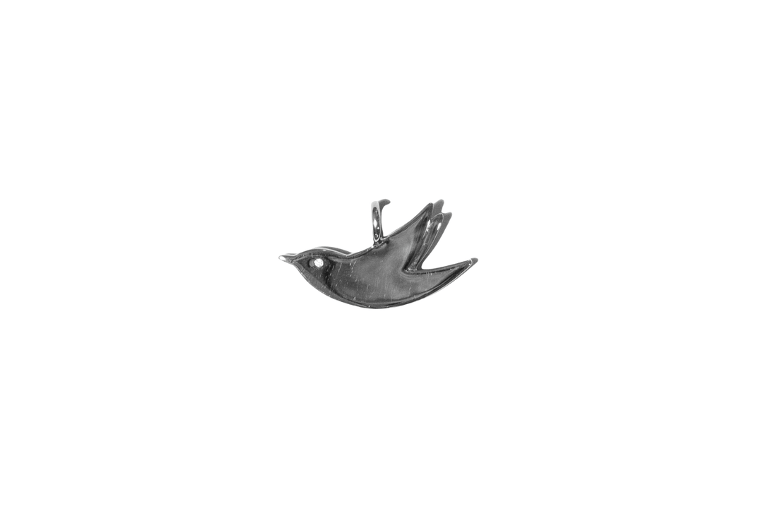 18k gold plated & sterling silver Jewelry BIRD CHARM - silver
