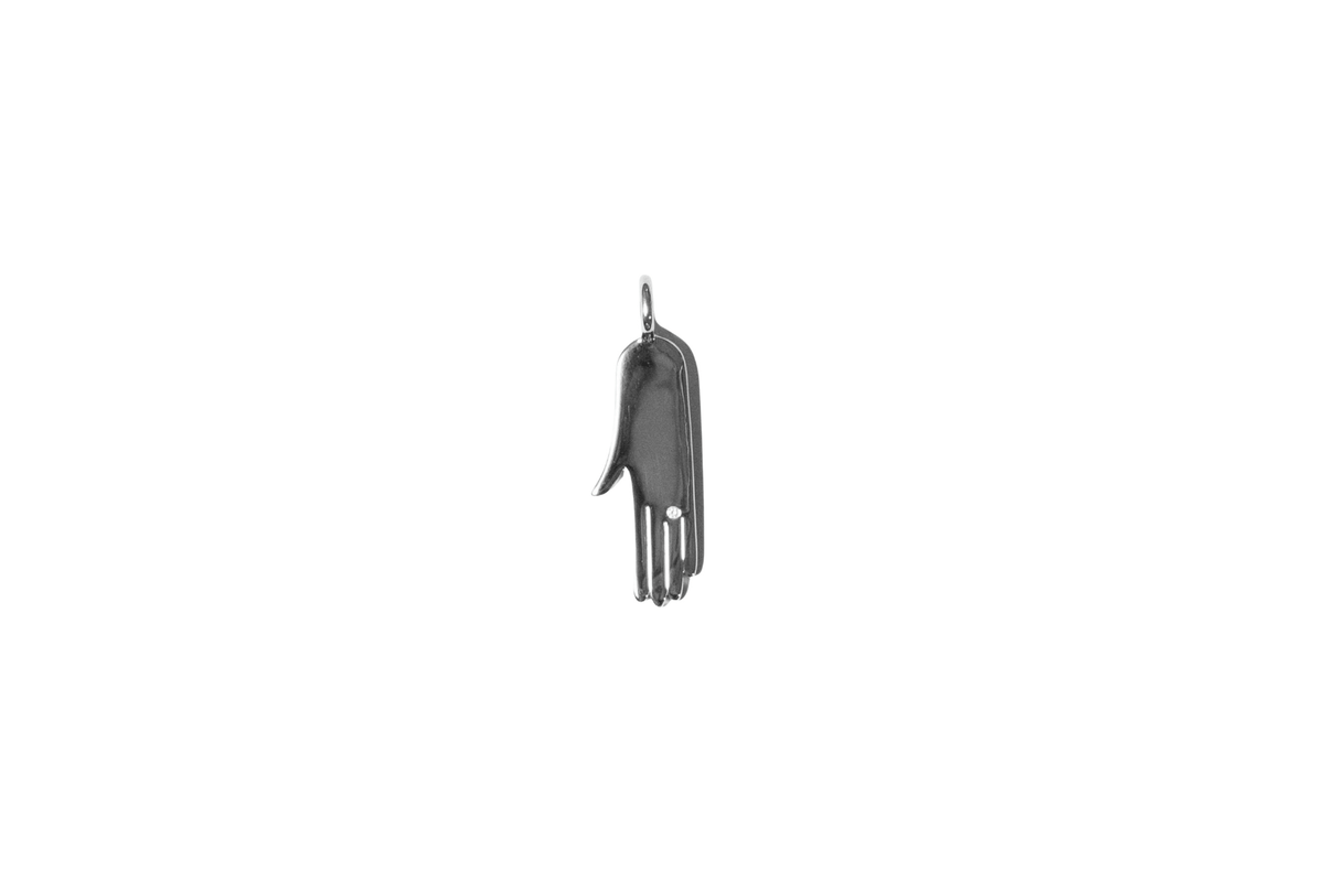 18k gold plated & sterling silver Jewelry HAND CHARM - silver
