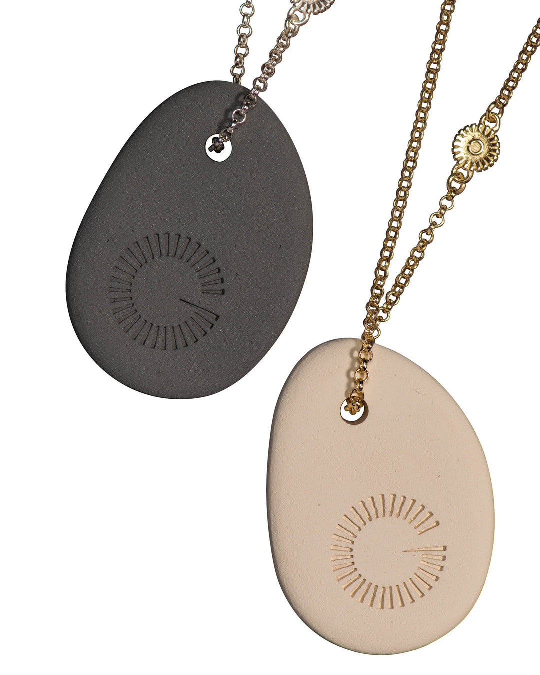 CERAMIC PEBBLE - white/gold