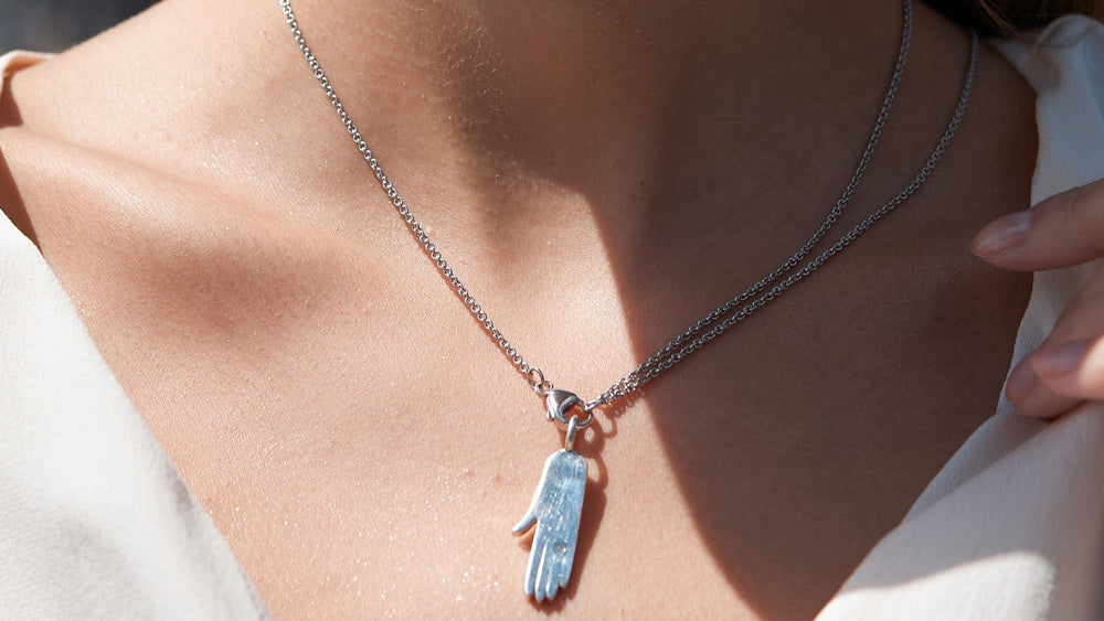 18k gold plated & sterling silver Jewelry HAND CHARM - silver